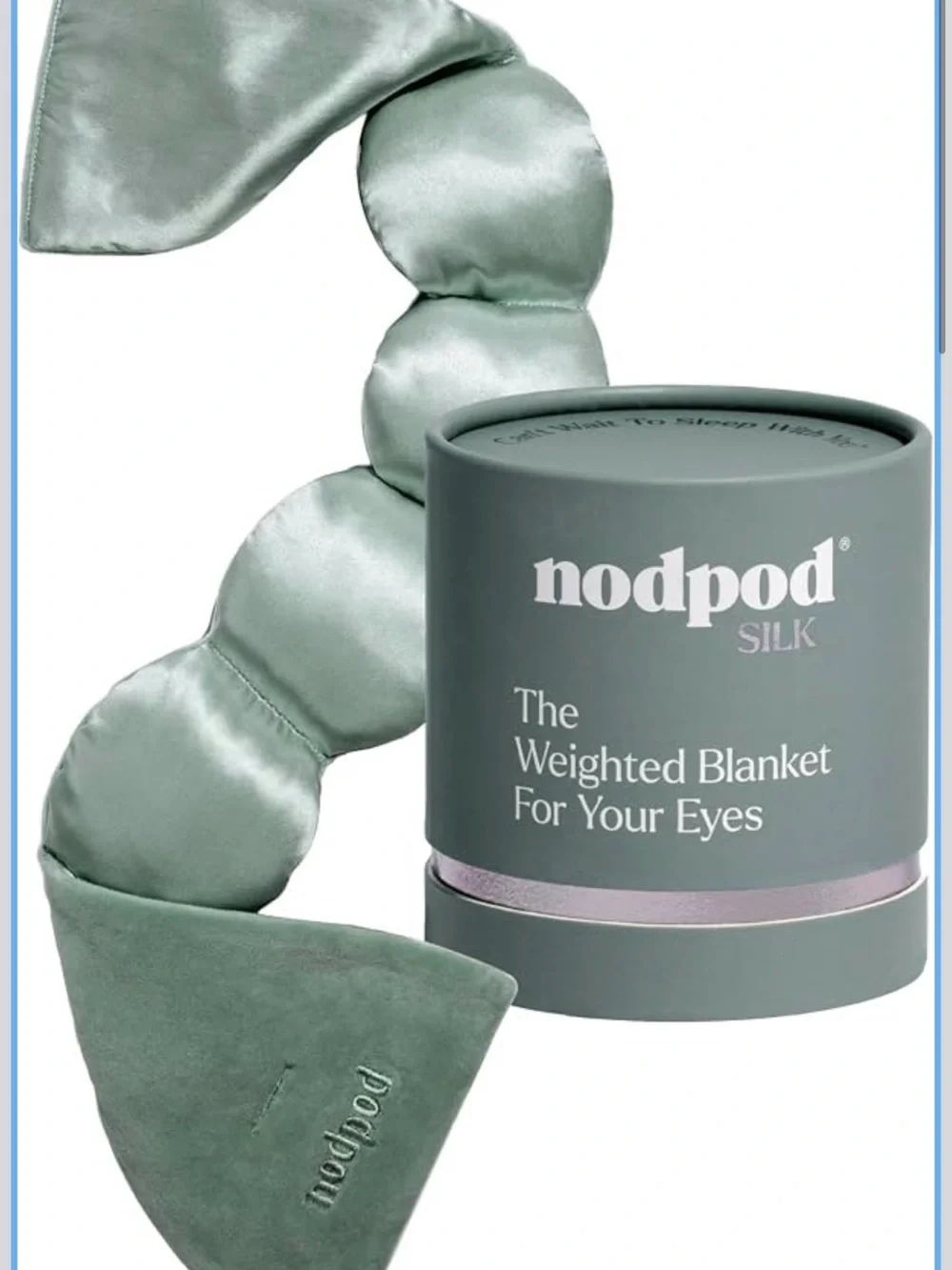 Nodpod Silk Weighted Eye Mask in Sage Green